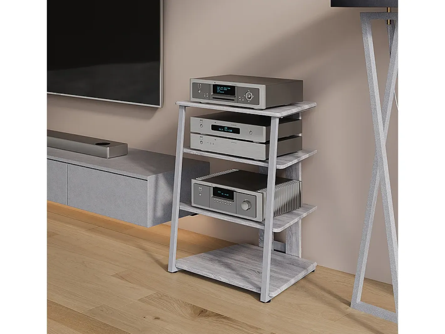 Vicco Prateleira*Prateleira de armazenamento cinza 61x53x78 tonar Cinzento