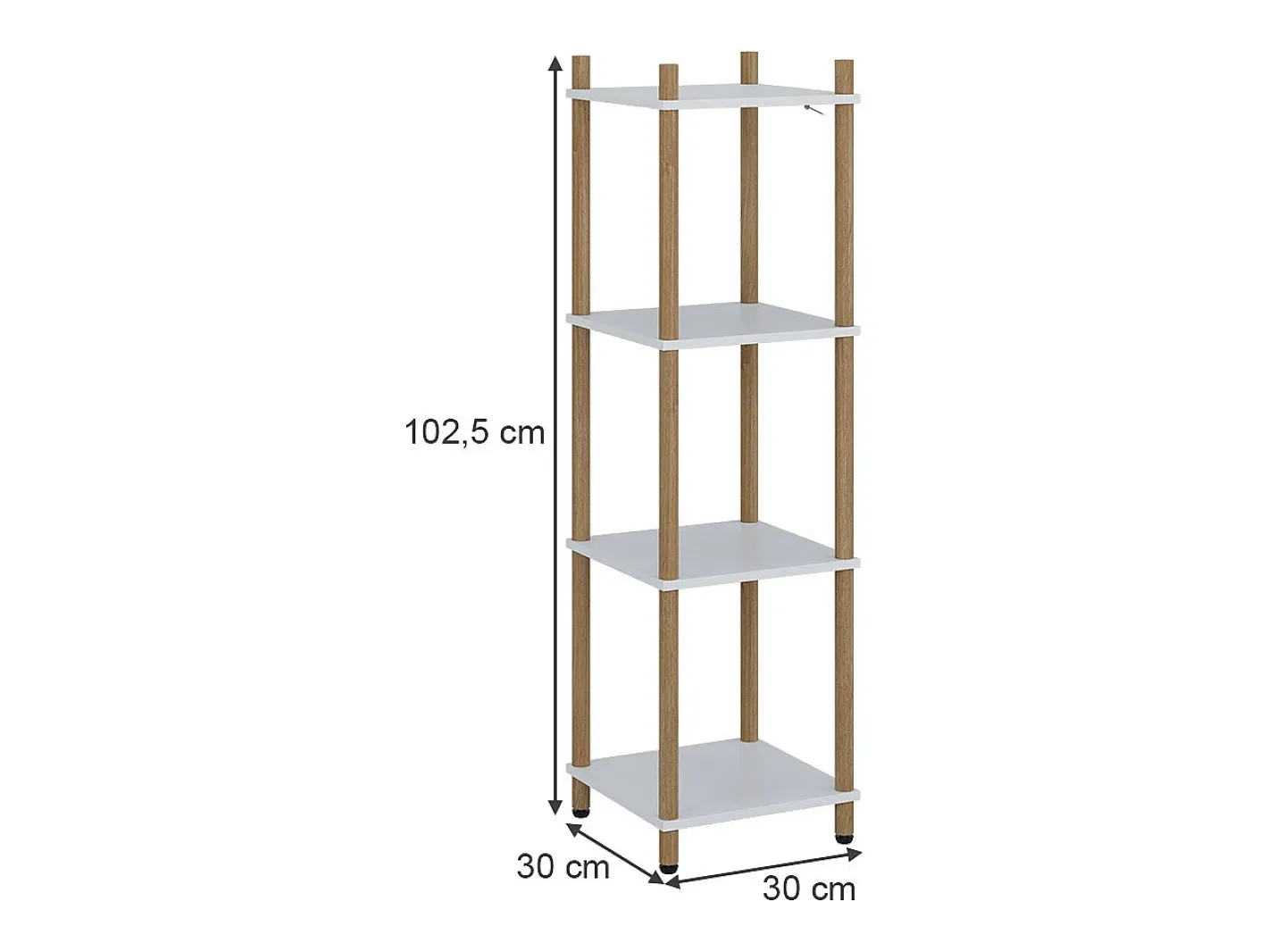 Vicco Prateleira*Prateleira de canto /pinheiro 30x30x102.5 bivio Branco
