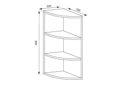 Vicco Prateleira*Prateleira de canto 30x30x60 ecki Branco