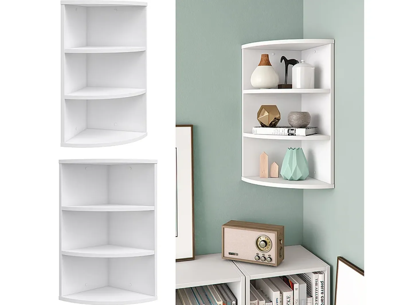 Vicco Prateleira*Prateleira de canto 30x30x60 ecki Branco