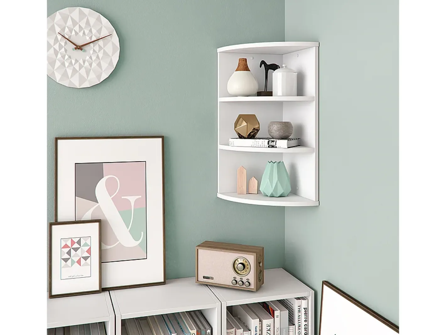 Vicco Prateleira*Prateleira de canto 30x30x60 ecki Branco
