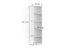 Vicco Prateleira*Prateleira de canto 37x37x140.1 tera Branco