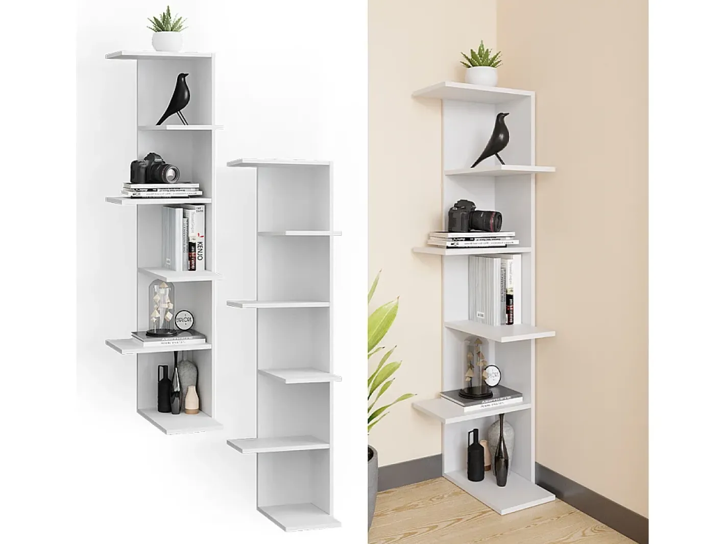 Vicco Prateleira*Prateleira de canto 37x37x140.1 tera Branco