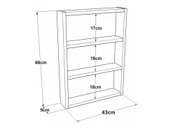 Clearance Prateleira de cozinha de 3 níveis 60 x 43 x 9 cm efeito concreto 03_0006968 Prateleira