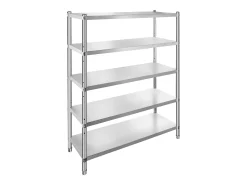 Prateleira de Cozinha, SucceBuy, Estante de 48 x 18,5 Polegadas em aço Inoxidável, 5 Níveis, Prateleiras de Armazenamento Ajustáveis^ Clearance