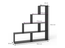 Vicco Prateleira*Prateleira de escada 163x29x155 Preto