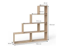 Vicco Prateleira*Prateleira de escada sonoma 163x29x155 Natural claro