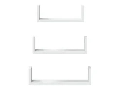 vidaxl Prateleira*Prateleira de parede 3 pcs derivados de madeira Branco