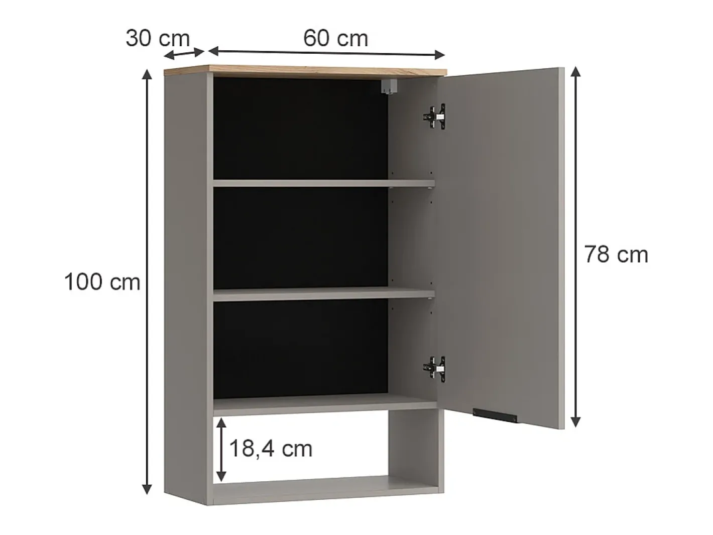 Online Prateleira de parede cinzento-bege 60x30x100 wido Prateleira