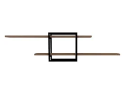 Clearance Prateleira de Parede Design Pinho Preto - 2 Armazenamentos - Moderna e Prática Prateleira