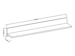 Best Prateleira de parede design 160cm cores fosco e brilhante. Coleção BREDA. Prateleira