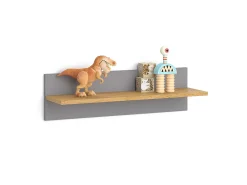 Vicco Prateleira*Prateleira de parede para o quarto das crianças cinza 70x18.4x20 malia Cinzento