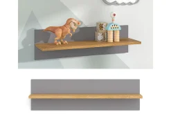 Vicco Prateleira*Prateleira de parede para o quarto das crianças cinza 70x18.4x20 malia Cinzento