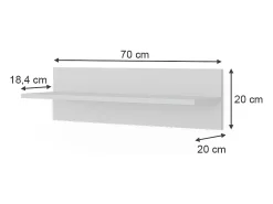 Vicco Prateleira*Prateleira de parede para o quarto das crianças 70x20x20 ajaton Branco