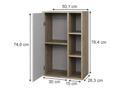 Vicco Prateleira*Prateleira de parede sonoma/branco 50.1x28.3x78.4 berno Natural claro
