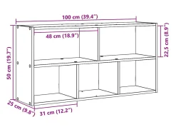 vidaxl Prateleira*Prateleira de parede 100x25x50 cm deriv. madeira cinza cimento Cinzento