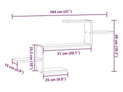 vidaxl Prateleira*Prateleira de parede 104x15x49 cm derivados de madeira Branco