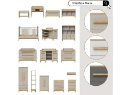 Vicco Prateleira*Prateleira infantil caxemira/artesanal 80x37x46 malia Bege