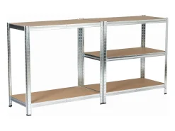 Akord Prateleira*Prateleira Metálica de Armazenamento 90x40x180 cm em Prata Galvanizada - Estrutura Robusta com 5 Níveis, Montagem Fácil e Carga até 175kg Prateado