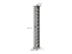 Vicco Prateleira*Prateleira para CD betão 21x20x183.6 Cinzento claro