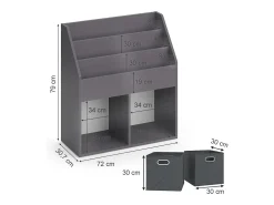 Vicco Prateleira*Prateleira para crianças cinza 72x30.7x79 luigi Cinzento