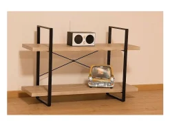 Best Prateleira SHELVES estilo industrial de madeira e metal 2 Níveis. Prateleira