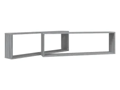 vidaxl Prateleira*Prateleiras cubo 2 pcs 100x15x30 cm deriv. madeira cinza sonoma Cinzento