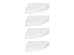 vidaxl Prateleira*Prateleiras de canto suspensas 4 pcs 25x25x3,8cm MDF Branco