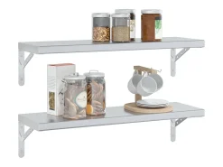 Prateleiras de parede 2 pcs 75x23,5 cm aço inoxidável PT454341^ Outlet