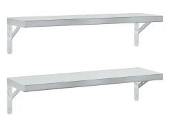 Prateleiras de parede 2 pcs 75x23,5 cm aço inoxidável PT454341^ Outlet