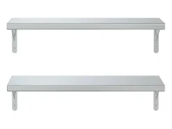 Prateleiras de parede 2 pcs 75x23,5 cm aço inoxidável PT454341^ Outlet
