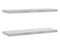 Prateleiras de parede 2 pcs 75x23,5x3cm aço inoxidável PT435650^ Discount