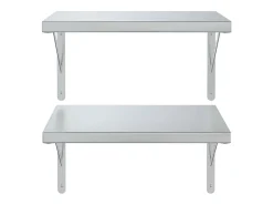 Hot Prateleiras de parede 2 pcs 50x40 cm aço inoxidável PT687770 Prateleira