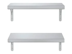 Prateleiras de parede 2 pcs 50x23,5 cm aço inoxidável^vidaxl Clearance