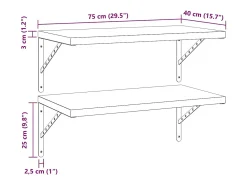 Prateleiras de parede 2 pcs 75x40 cm aço inoxidável*vidaxl Discount