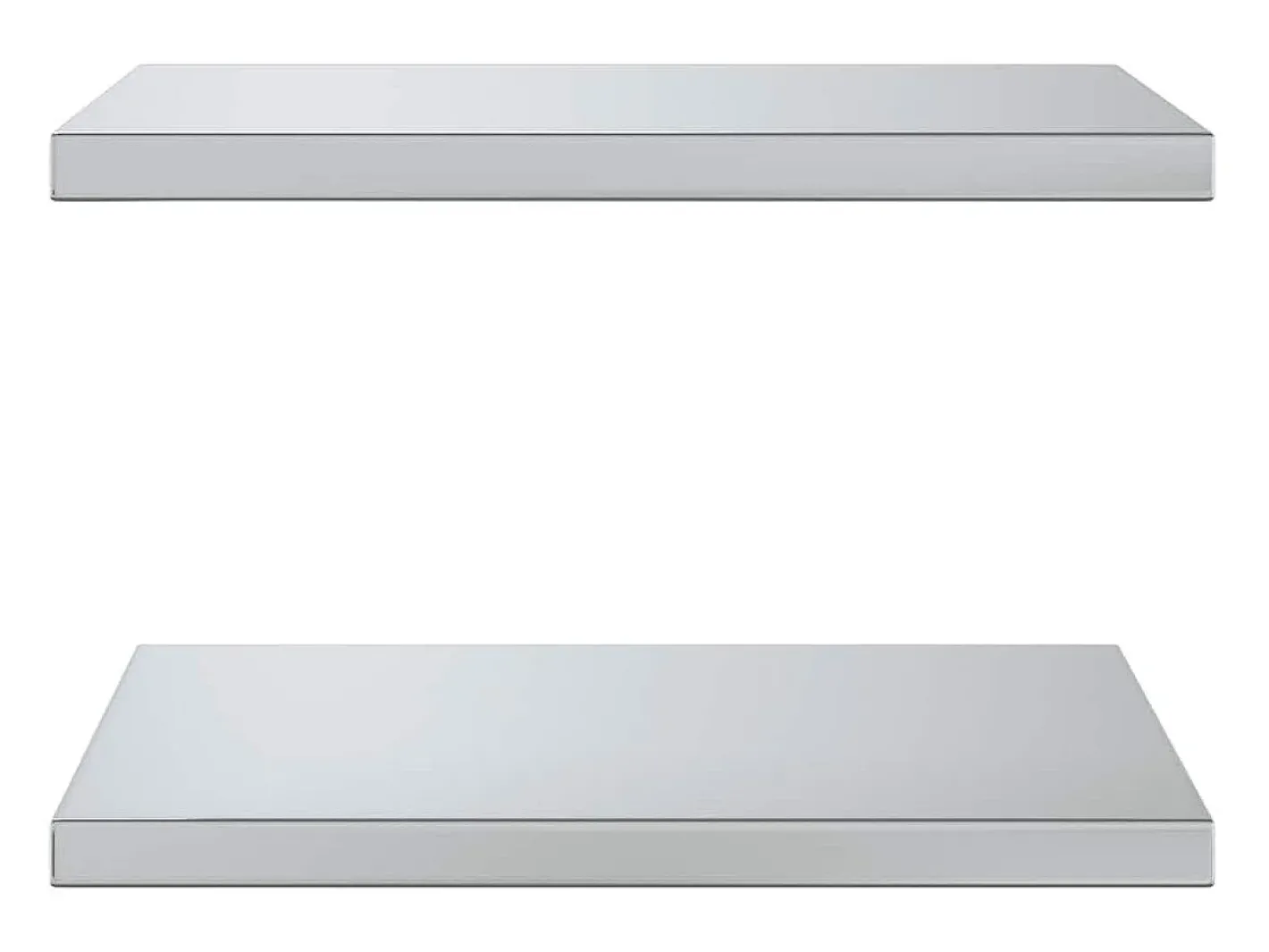 Outlet Prateleiras de parede 2 pcs 50x40x3 cm aço inoxidável Prateleira