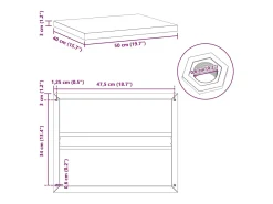 Outlet Prateleiras de parede 2 pcs 50x40x3 cm aço inoxidável Prateleira