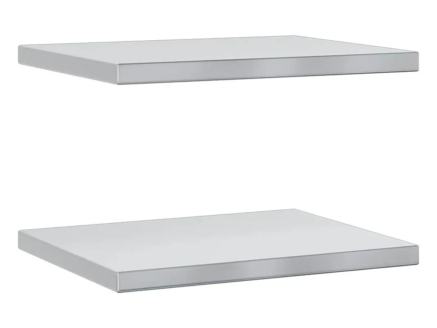 Outlet Prateleiras de parede 2 pcs 50x40x3 cm aço inoxidável Prateleira