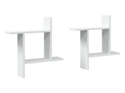 vidaxl Prateleira*Prateleiras de parede 2 pcs 50x12x50cm derivados madeira Branco