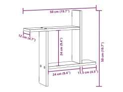vidaxl Prateleira*Prateleiras de parede 2 pcs 50x12x50cm derivados madeira Branco