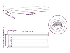 Prateleiras de parede 2 pcs 75x23,5x3cm aço inoxidável^vidaxl Online