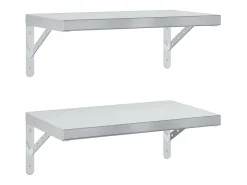 Prateleiras de parede 2 pcs 50x30 cm aço inoxidável PT369568* Online