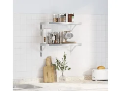 Prateleiras de parede 2 pcs 50x30 cm aço inoxidável PT369568* Online