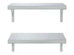 Prateleiras de parede 2 pcs 50x30 cm aço inoxidável PT369568* Online