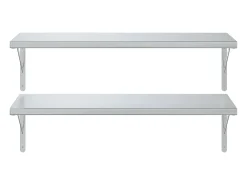 Prateleiras de parede 2 pcs 100x40 cm aço inoxidável PT360421* Best