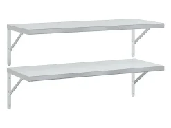 Prateleiras de parede 2 pcs 100x40 cm aço inoxidável PT360421* Best