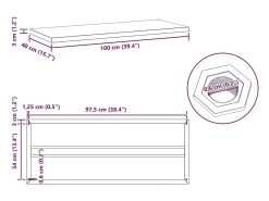 Clearance Prateleiras de parede 2 pcs 100x40x3 cm aço inoxidável Prateleira