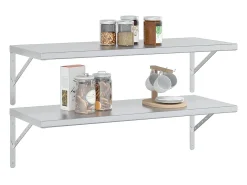 Clearance Prateleiras de parede 2 pcs 100x40x3 cm aço inoxidável Prateleira