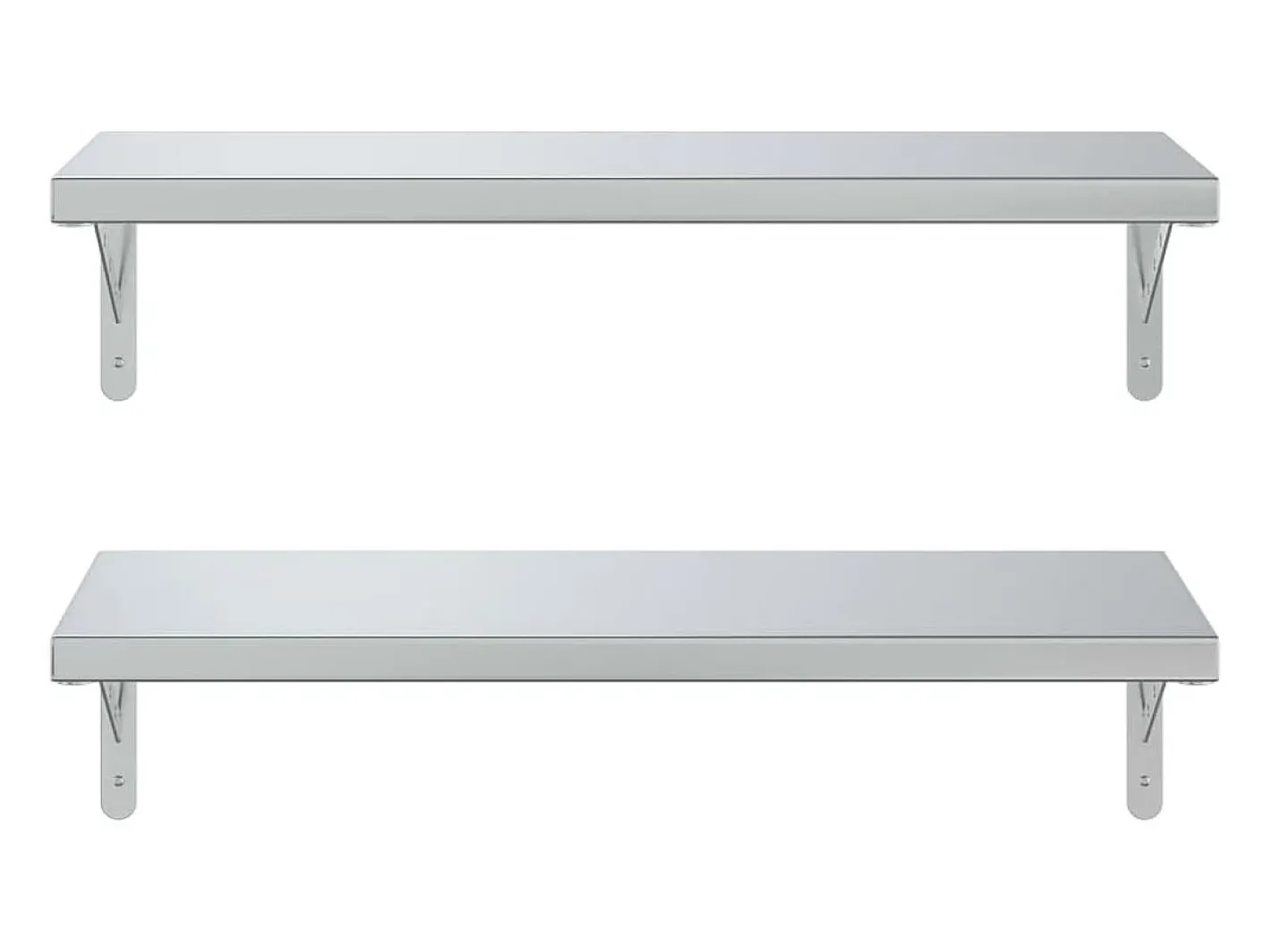 New Prateleiras de parede 2 pcs 75x30 cm aço inoxidável PT893984 Prateleira