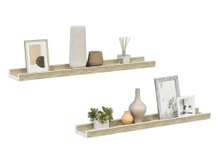 vidaxl Prateleira*Prateleiras de parede 2 pcs 60x9x3 cm e carvalho sonoma Branco